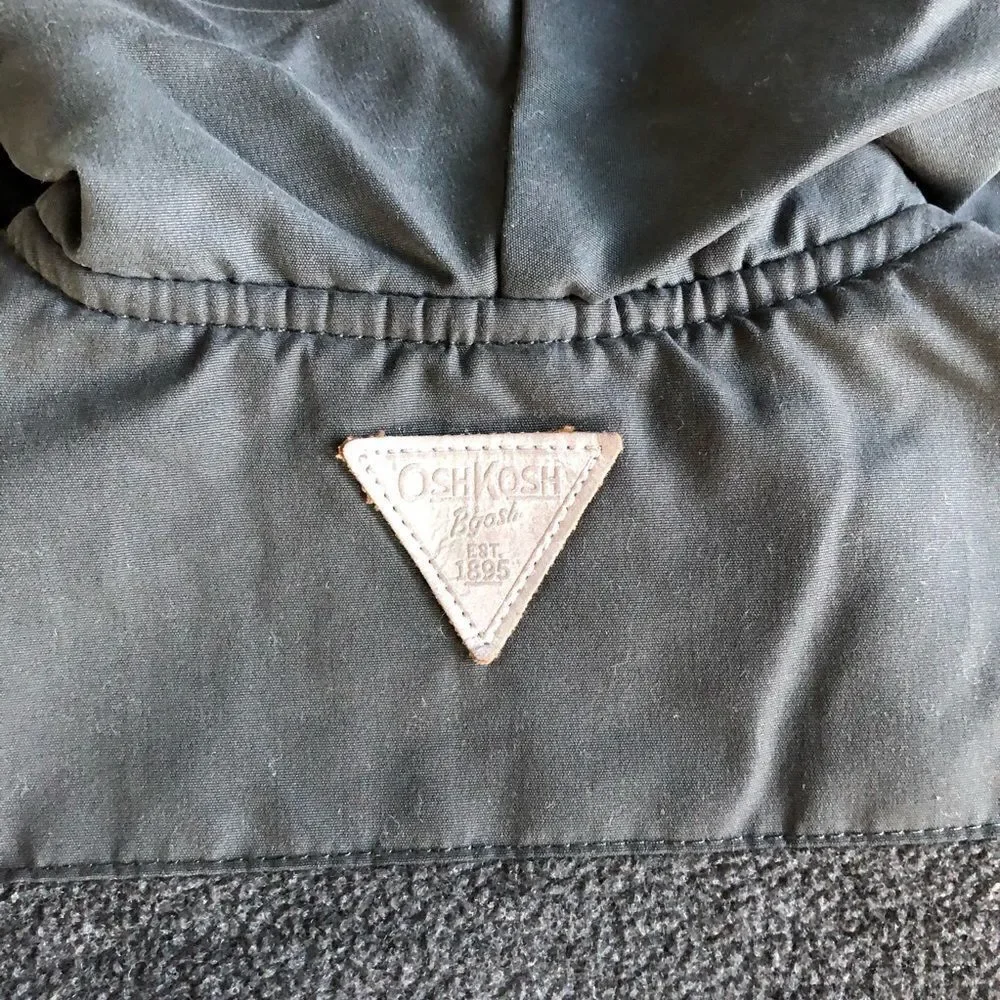 Osh Kosh Gray Hooded Fleece Zip Jacket